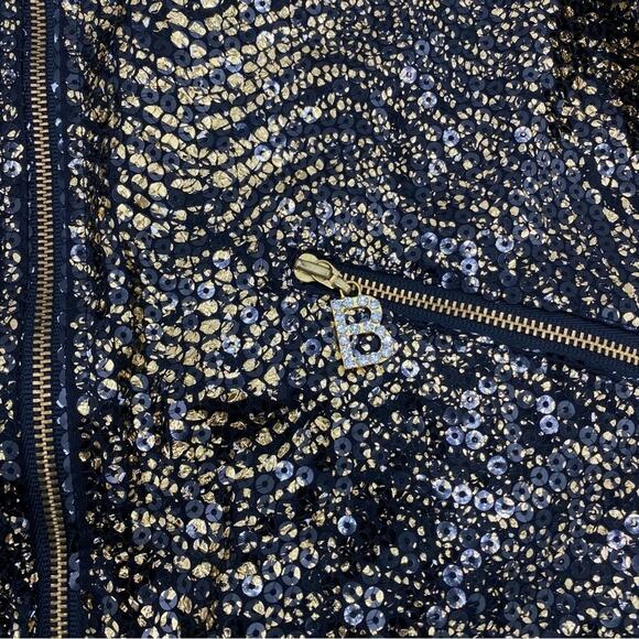 Berek Jacket Womans Large Black & Gold Glitter Rhinestone Electric Grandma - Picture 3 of 9